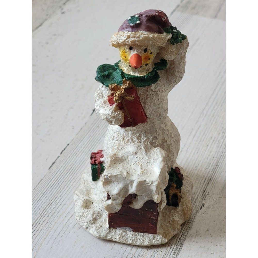 Snowman gift shopping chimney deliver figure Xmas decor